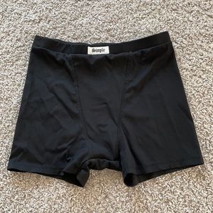 Black Ribbed Boxer Bike Shorts